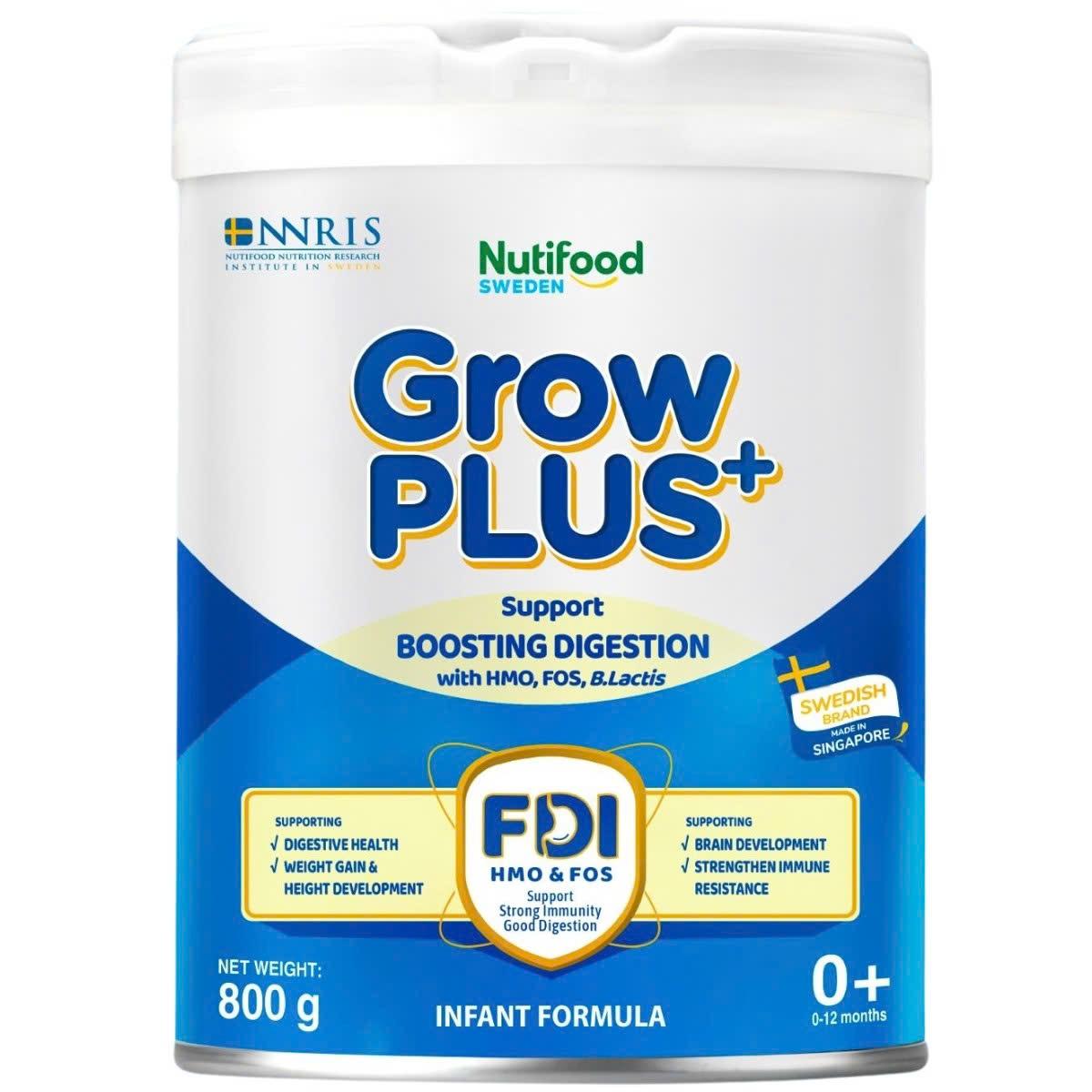 Sữa Nutifood GrowPLUS+ Xanh 0+ 800g – Giúp Bé Tiêu Hóa Tốt, Ăn Ngon