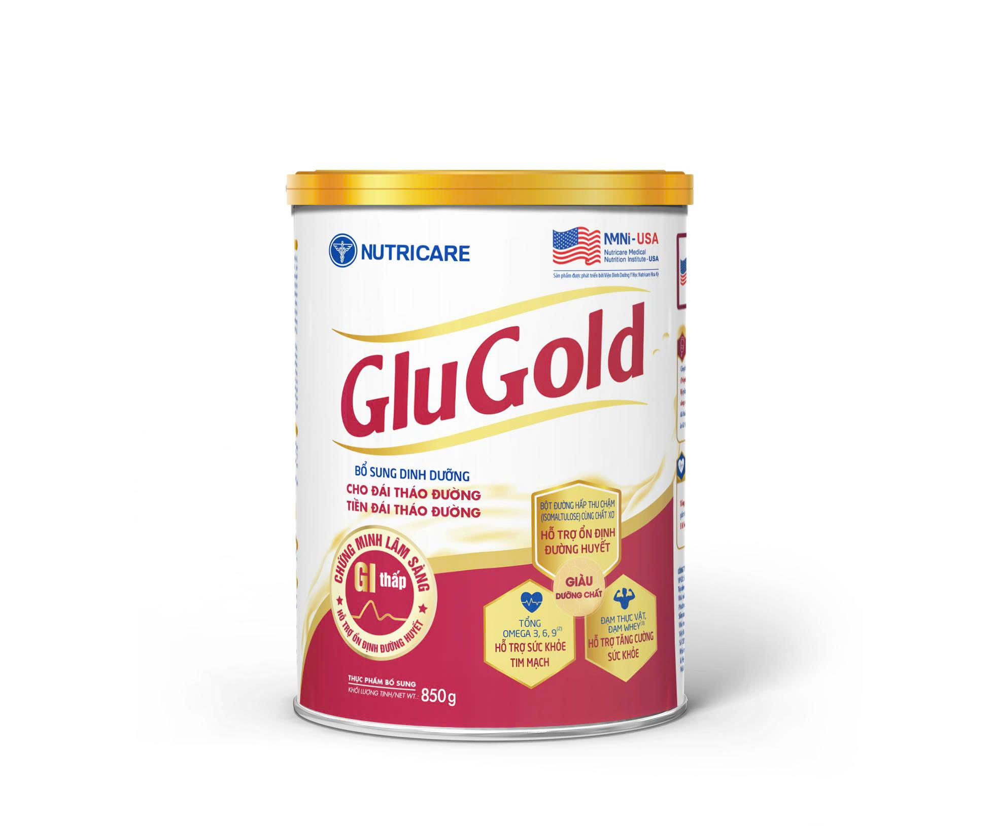Sữa Bột Nutricare GluGold Dinh Dưỡng Cho Người Tiểu Đường 850g
