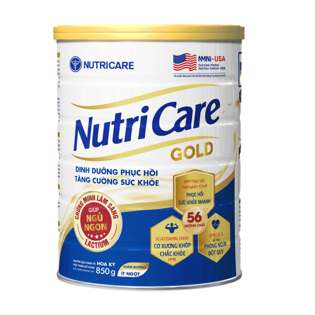 Sữa bột Nutricare Gold 850g, Sữa Nutricare Gold bồi bổ sức khỏe cho người lớn