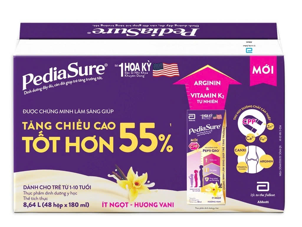Thùng sữa Pediasure hộp pha sẵn 180ml cho trẻ 1-10 tuổi