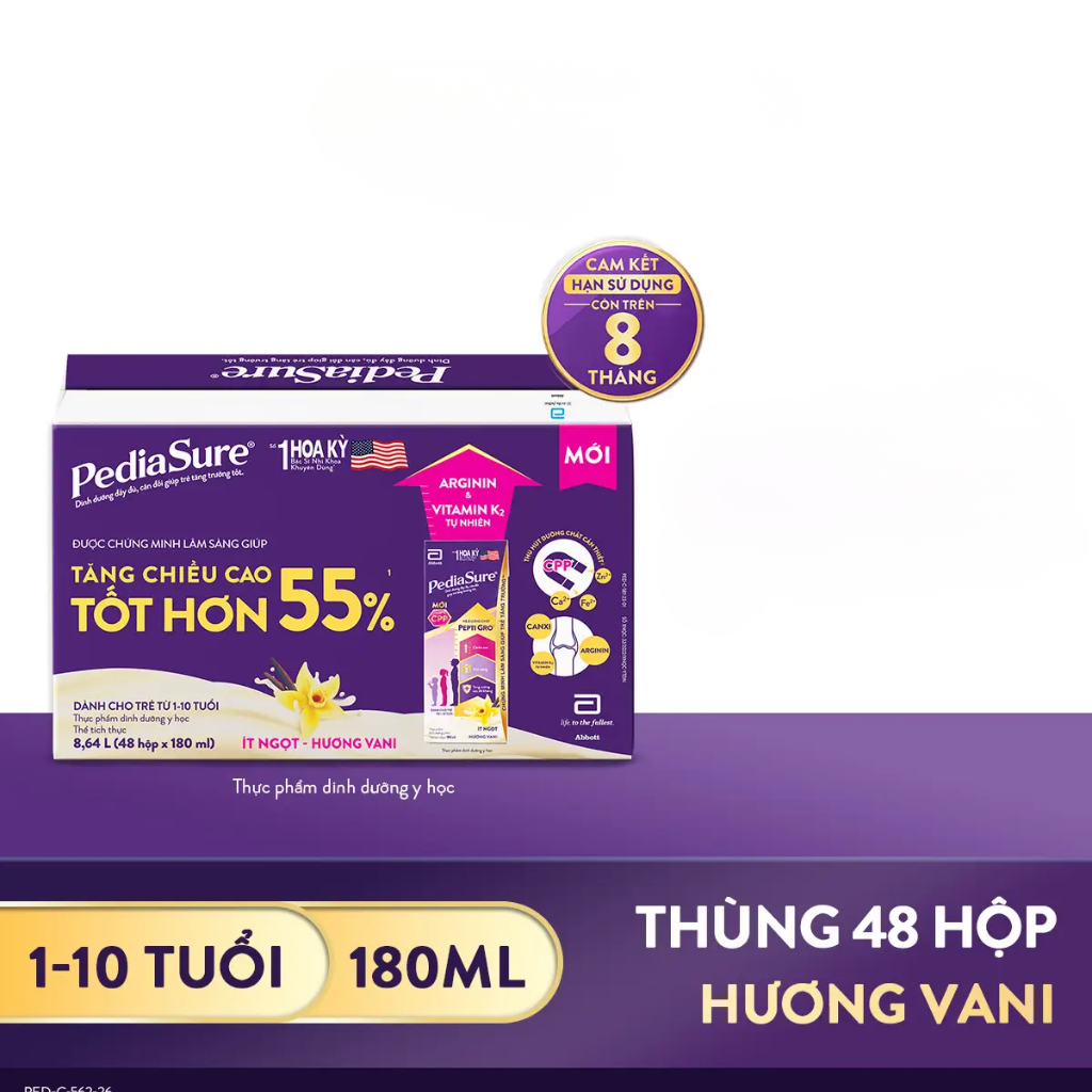 Thùng sữa Pediasure hộp pha sẵn 180ml cho trẻ 1-10 tuổi