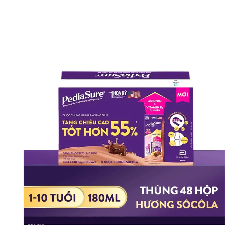 Thùng 48 Hộp Sữa Pha Sẵn PediaSure Socola 180ml