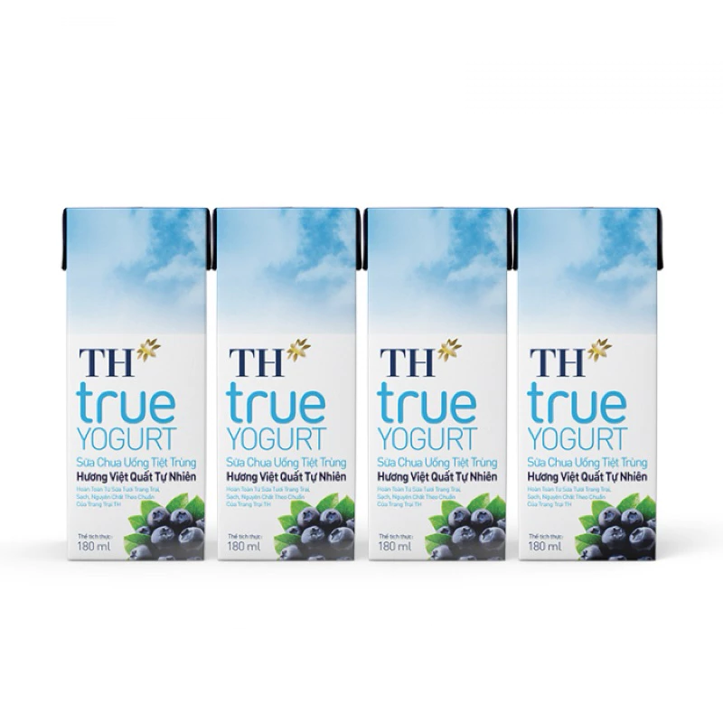 Thùng 48 Hộp Sữa Chua Uống TH True Yogurt Việt Quất 180ml