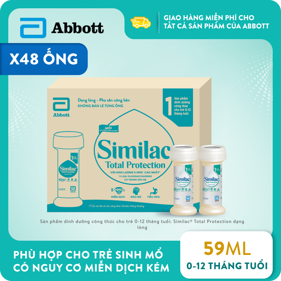 Thùng 48 Ống Sữa Pha Sẵn Similac 19kcal Cho Bé 0-12 Tháng (Không Núm)