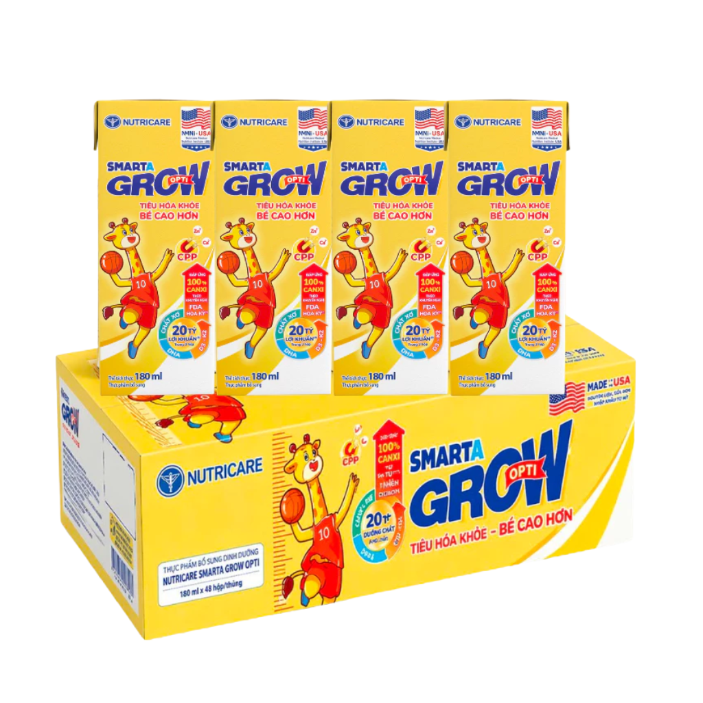 Thùng 48 Hộp Sữa Pha Sẵn Smarta Grow Opti 180ml