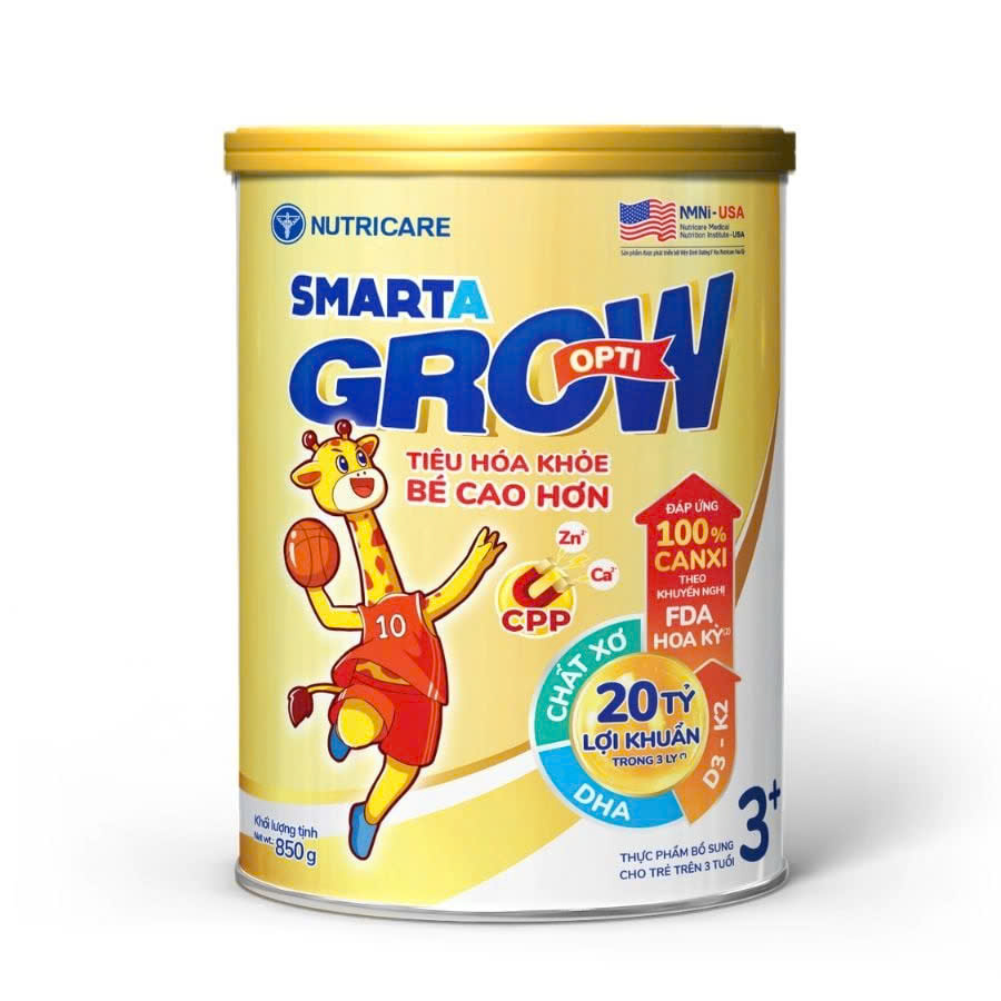Sữa Bột Smarta Grow Opti 3+ Lon 850g Cho Bé Trên 3 Tuổi
