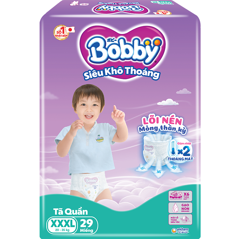 Tã quần Bobby size XXXL 29 miếng (20 - 35 kg)