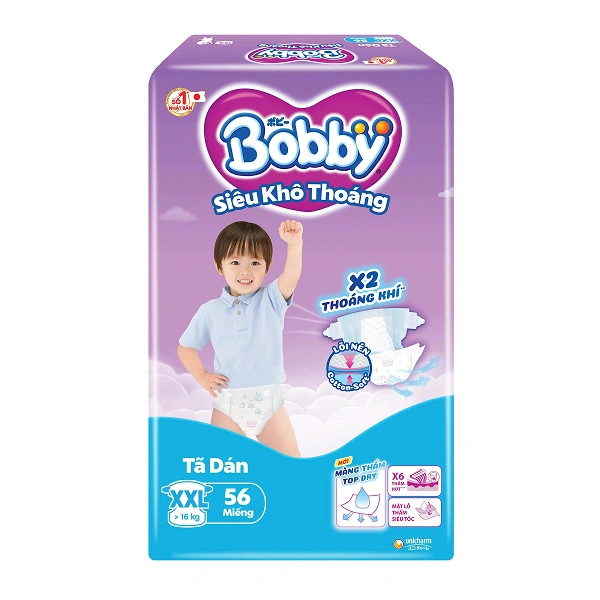 Tã Dán Bobby Size XXL 56 Miếng (15-25kg)