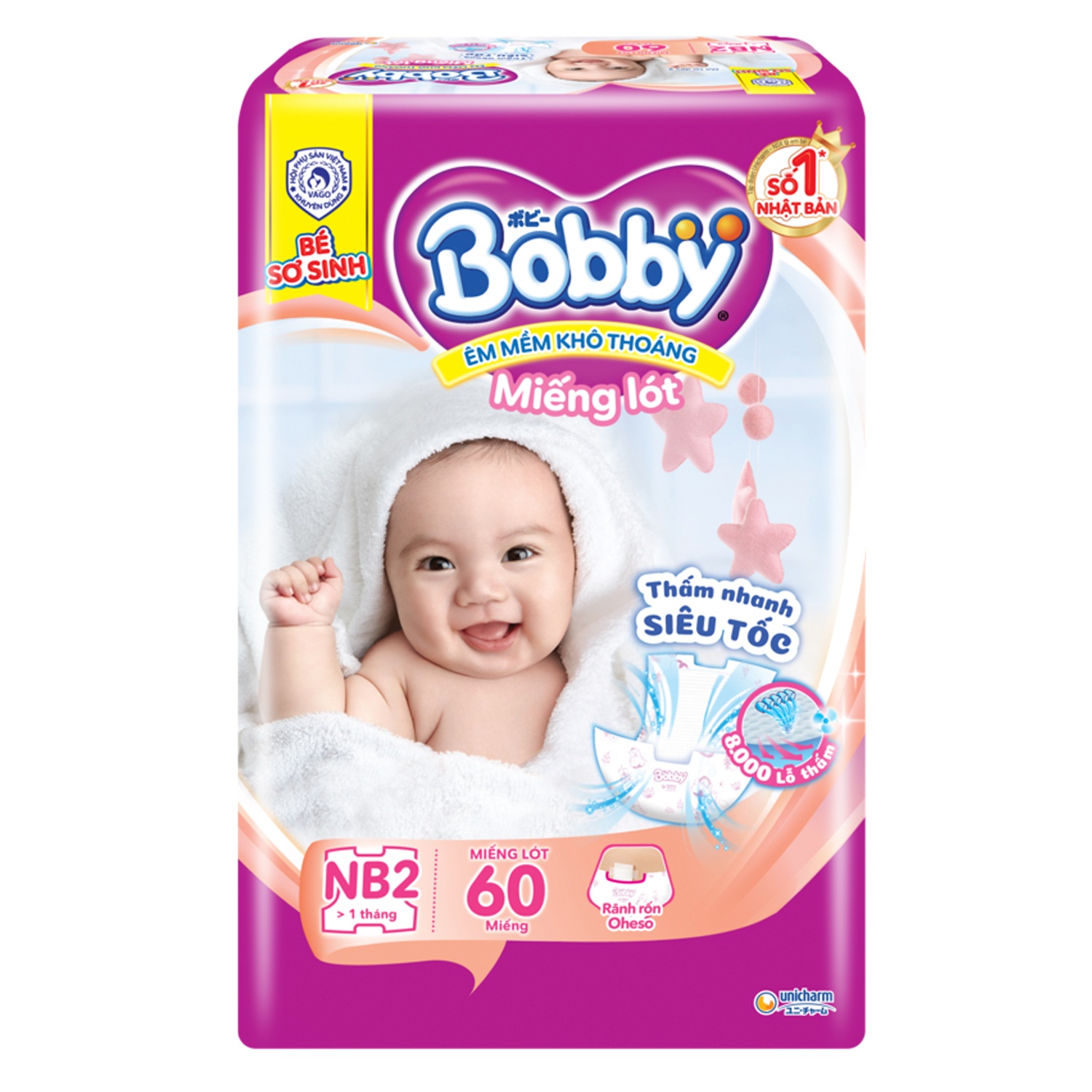 Tã Bobby lót NB2 60m