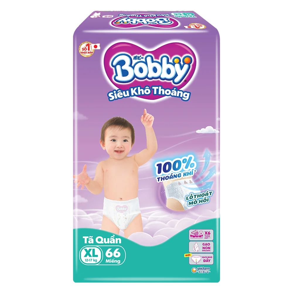 Tã Quần Bobby Size XL 66 Miếng (12-17kg)