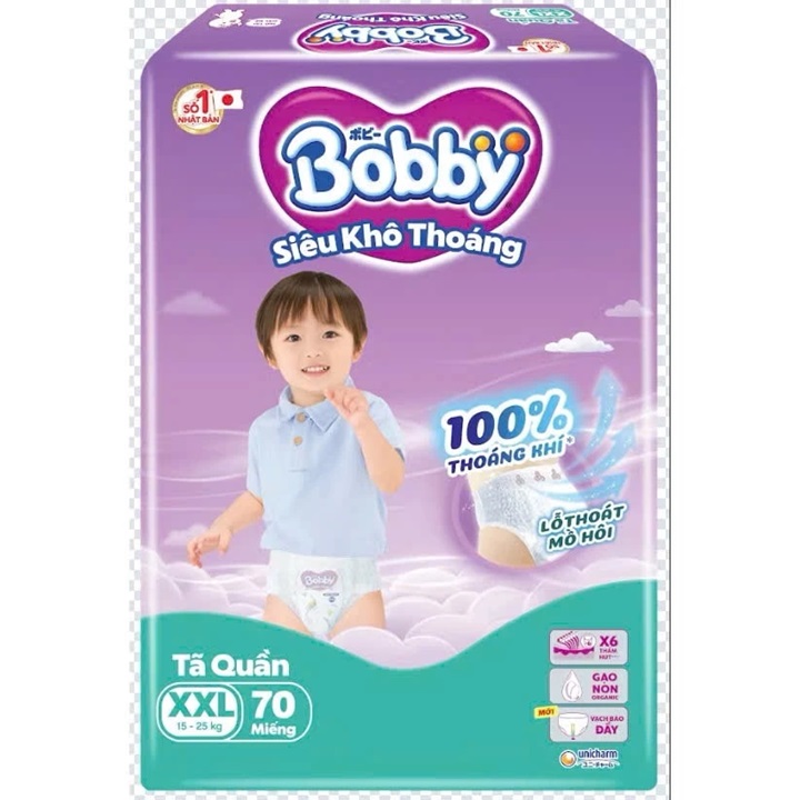 Tã Quần Bobby Size XXL 70 Miếng (15-25kg)