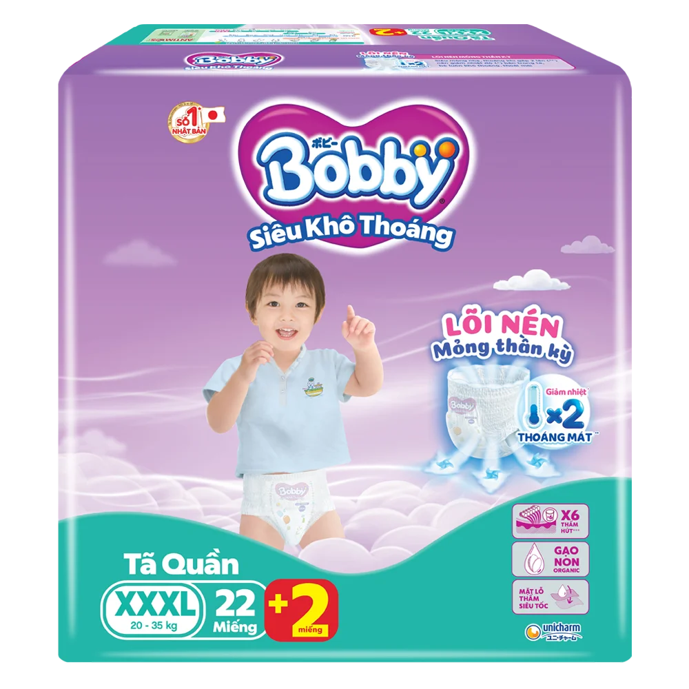 Tã Quần Bobby Size XXXL 24 Miếng (20-35kg)