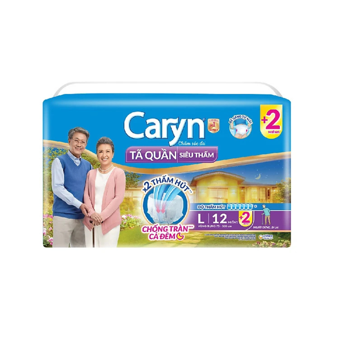 Tã Quần Caryn Siêu Thấm Size L 12 Miếng