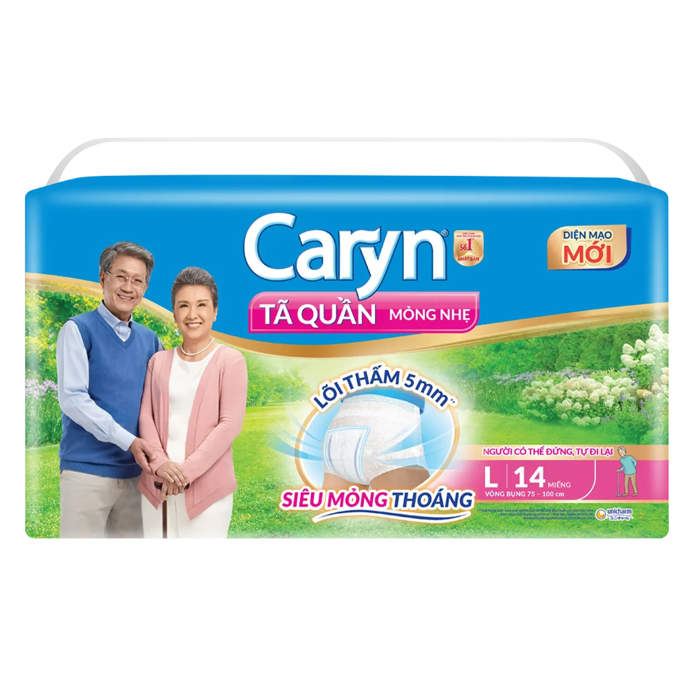 Tã Quần Caryn Size L 14 Miếng Mỏng Nhẹ