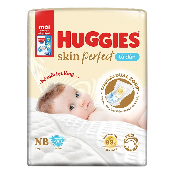 Miếng Lót Sơ Sinh Huggies Skin Perfect NB1 108 Miếng (Dưới 5kg)