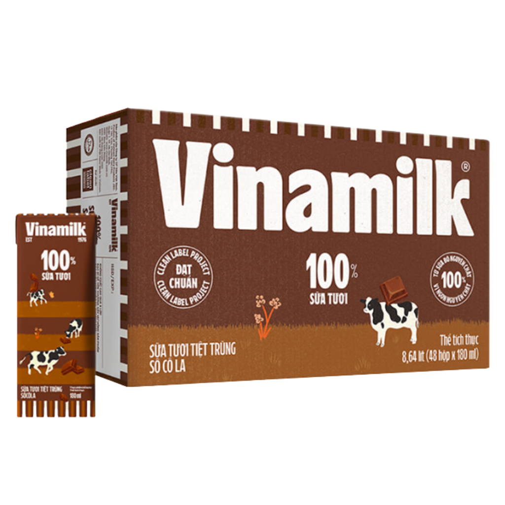 Thùng 48 Hộp Sữa Vinamilk Vị Socola 180ml
