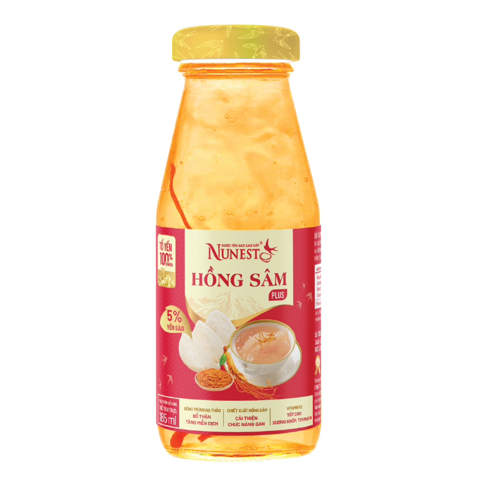 Yến NuNest Hồng Sâm Chai 185ml