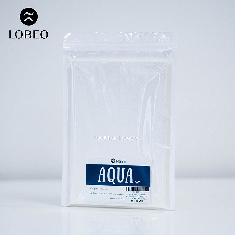 Giấy vẽ màu nước Nabii Aqua Fat 300gsm - tệp 16 tờ