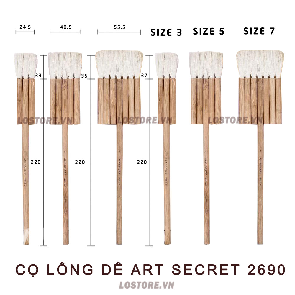 Cọ Lông Dê Art Secret 2690 Thân Trúc