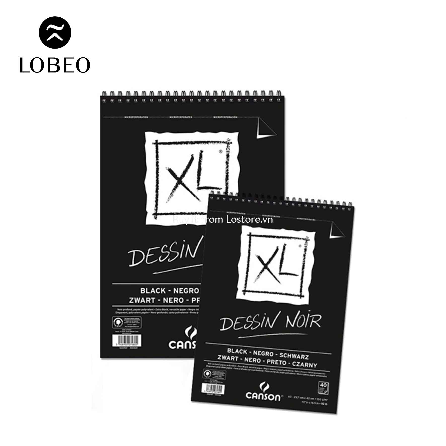 Canson XL Dessin Bocetos (150 G/m², 40 Hojas, Color Negro A3, 297 X 432 Mm