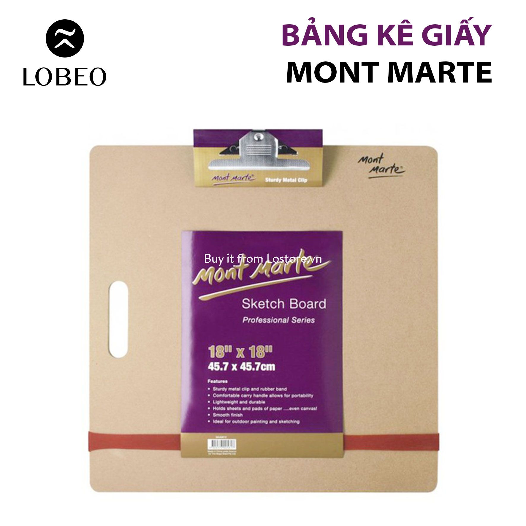 Bảng kê giấy vẽ Mont Marte Sketch Board With Clips Medium