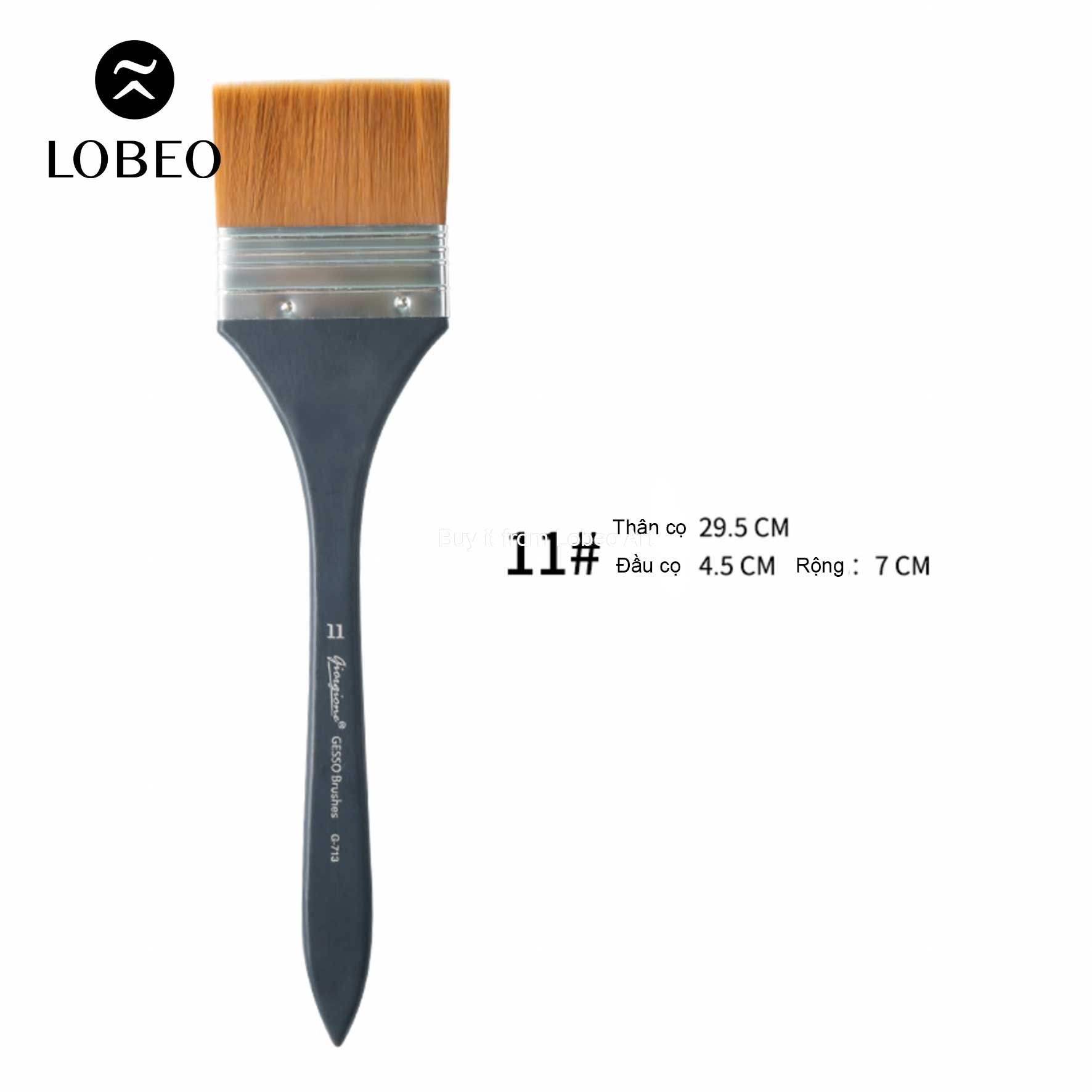 Cọ vuông bản rộng Gesso Giorgione G-713 thân xanh lam