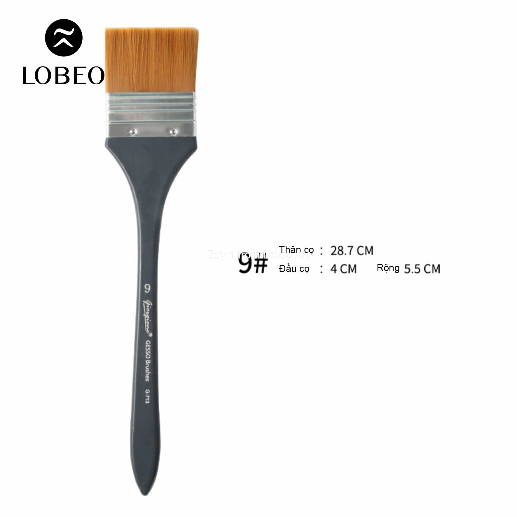 Cọ vuông bản rộng Gesso Giorgione G-713 thân xanh lam