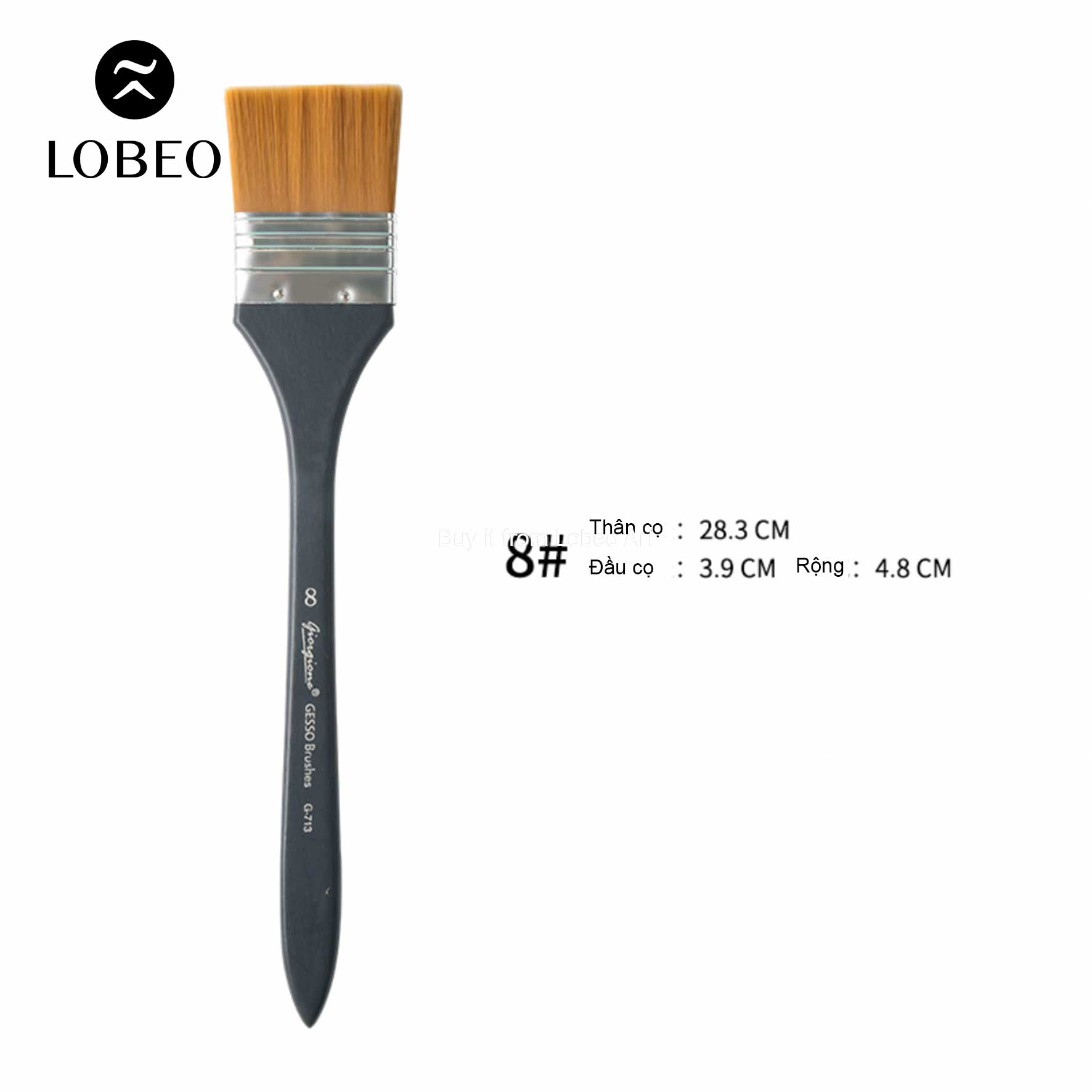 Cọ vuông bản rộng Gesso Giorgione G-713 thân xanh lam