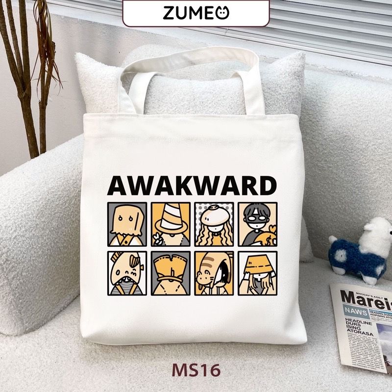 Túi tote, túi vải canvas Zumeo MS16 Awakward