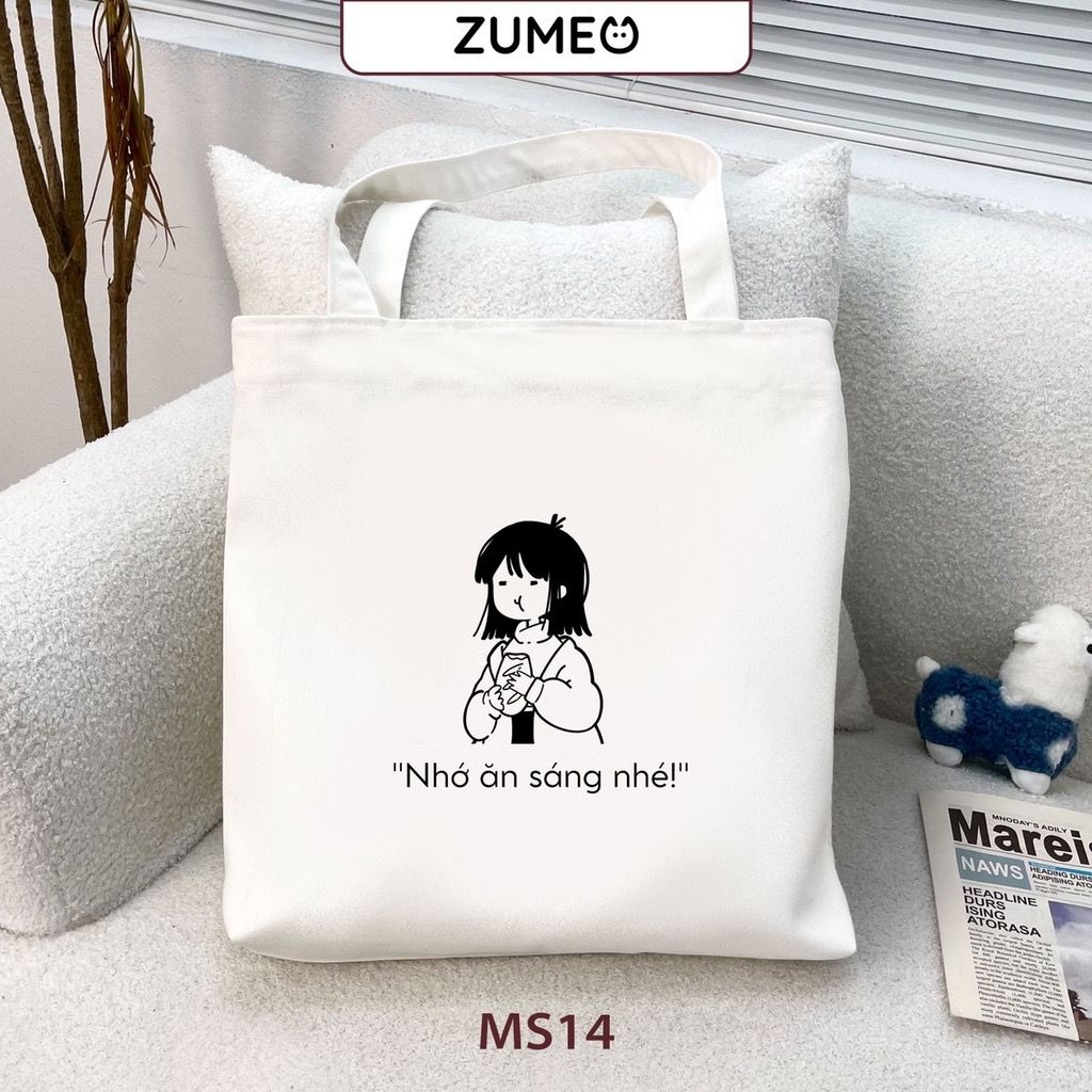 Túi tote, túi vải canvas Zumeo MS14 Ăn Sáng