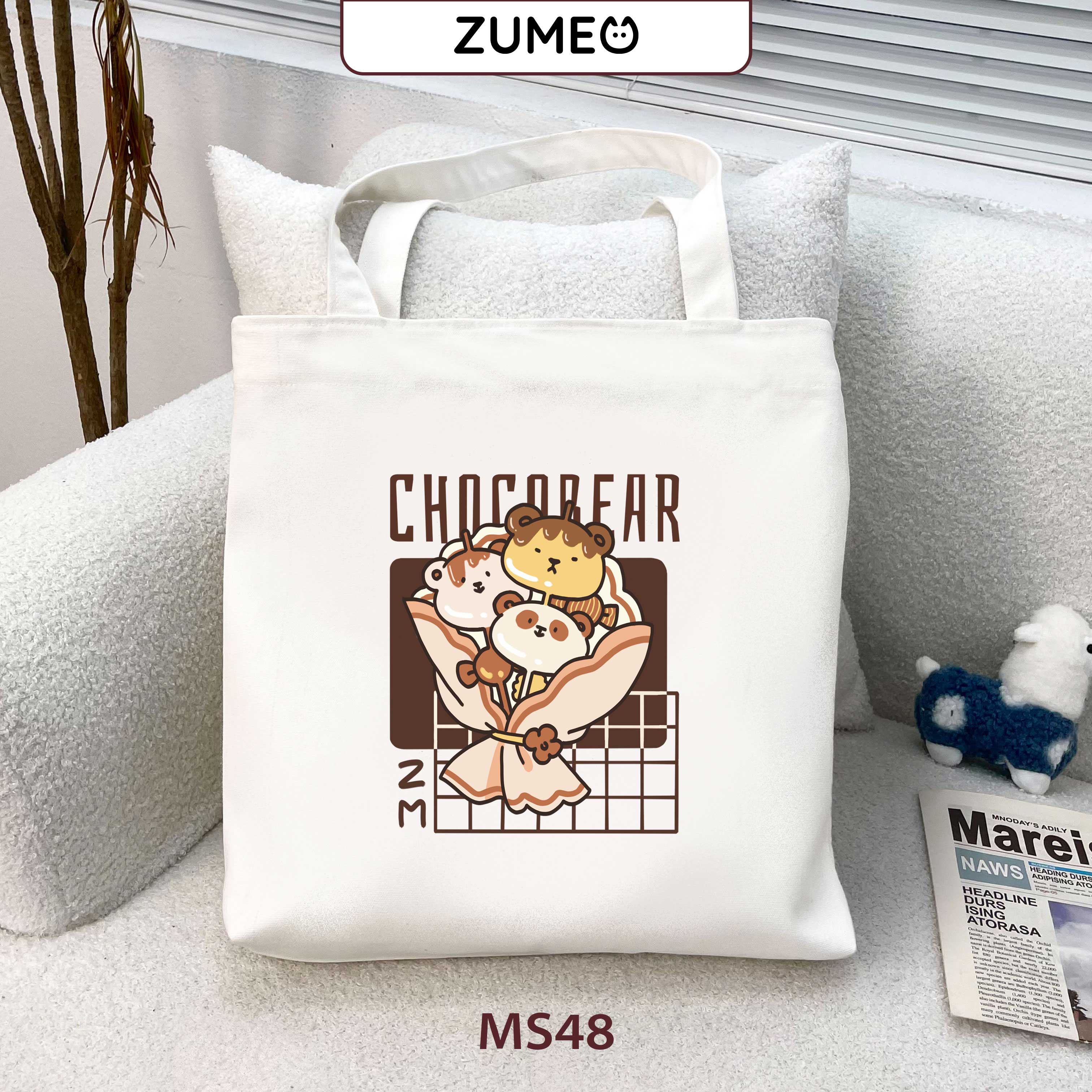 Túi tote, túi vải canvas Zumeo MS48 Choco Bear?