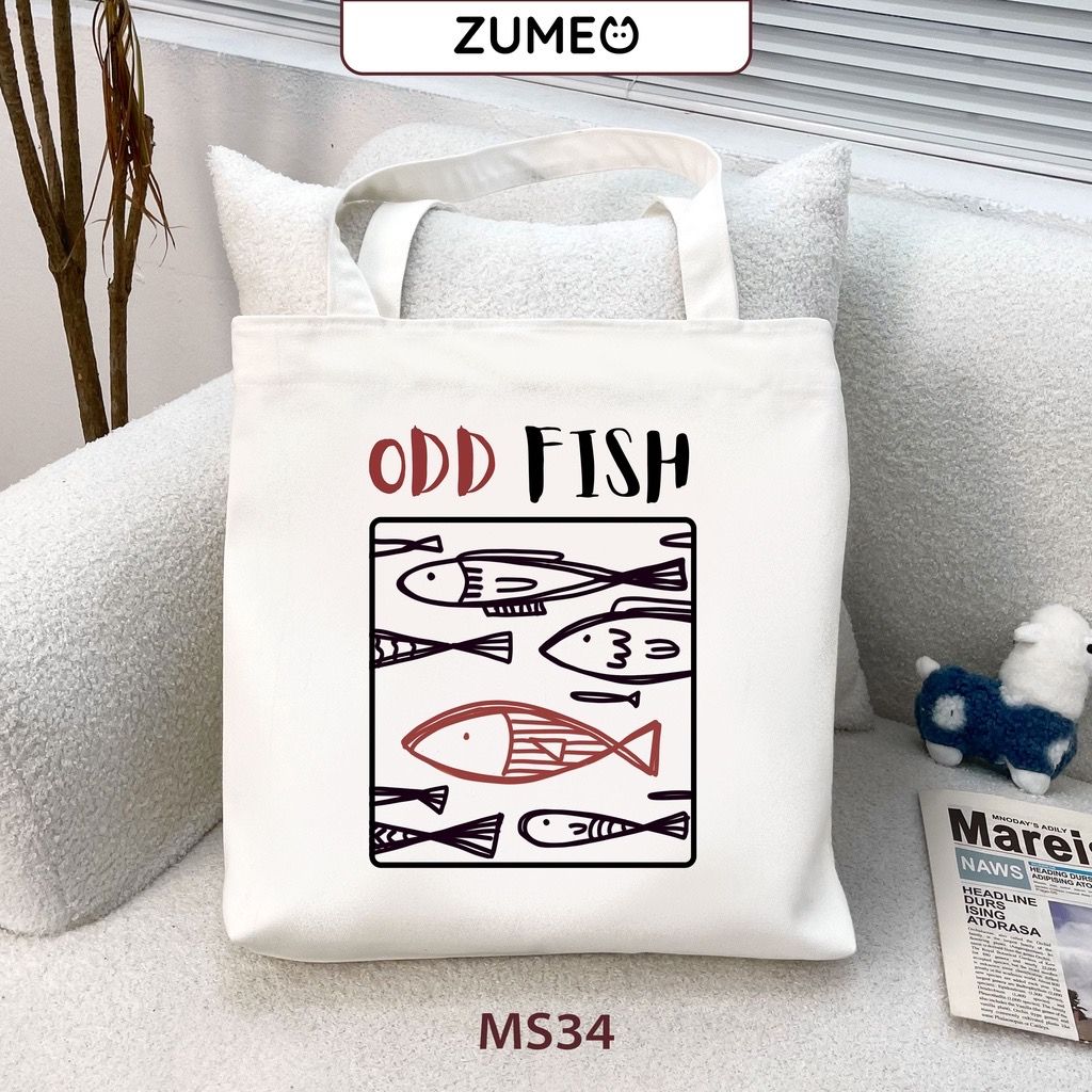 Túi tote, túi vải canvas Zumeo - Odd Fish