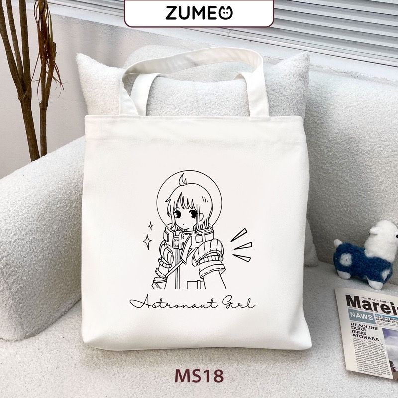 Túi tote, túi vải canvas Zumeo MS18 Astronaut Girl