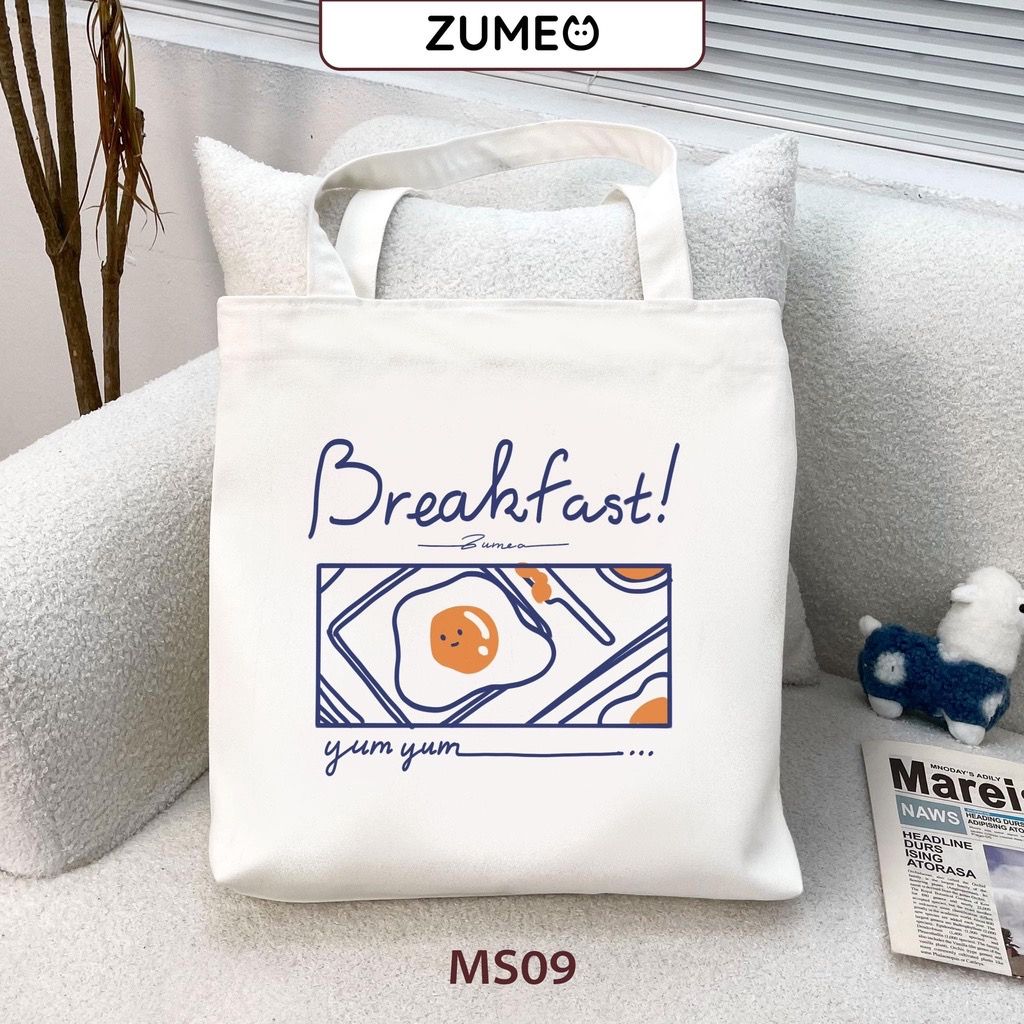 Túi tote, túi vải canvas Zumeo MS09 Breakfast