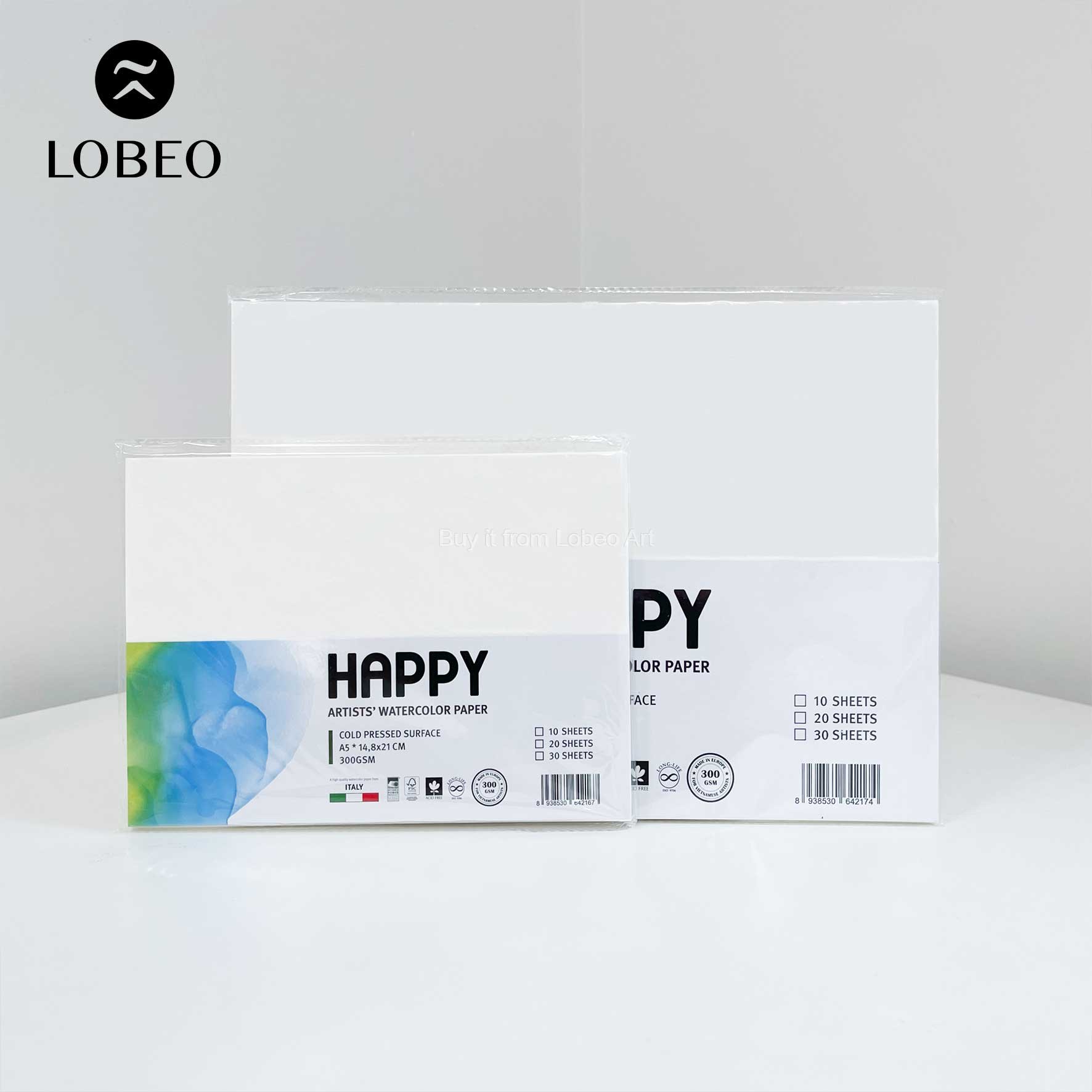 Giấy vẽ màu nước Happy 300gsm 10 tờ