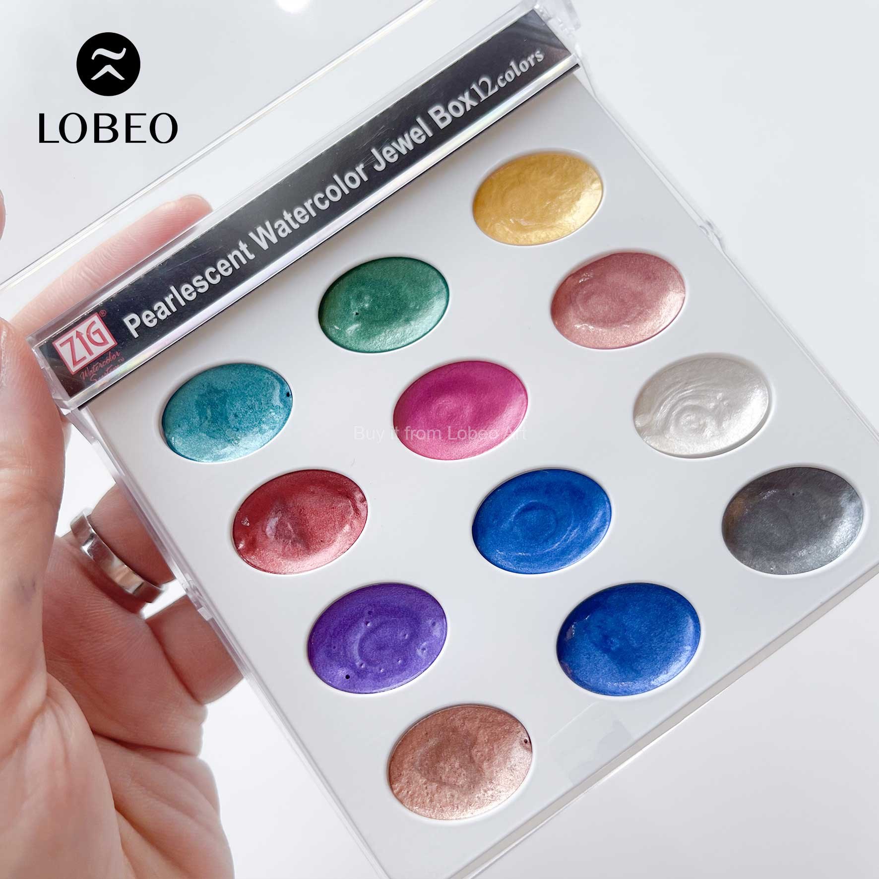 Màu nước nhũ Mini Zig Pearlescent Watercolor Jewel 12 màu