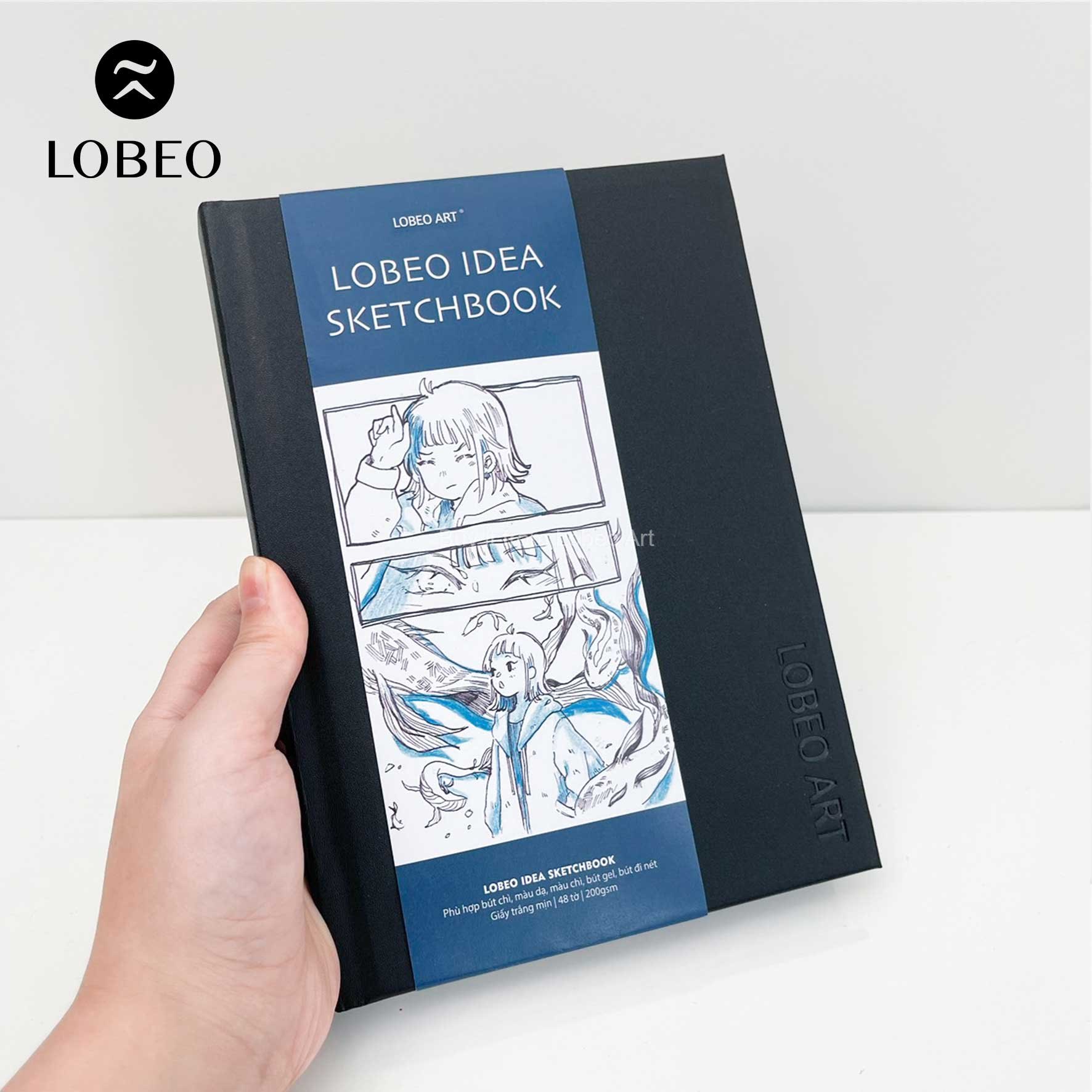 Sổ Lobeo Idea Sketchbook gáy khâu 48 tờ 200gsm