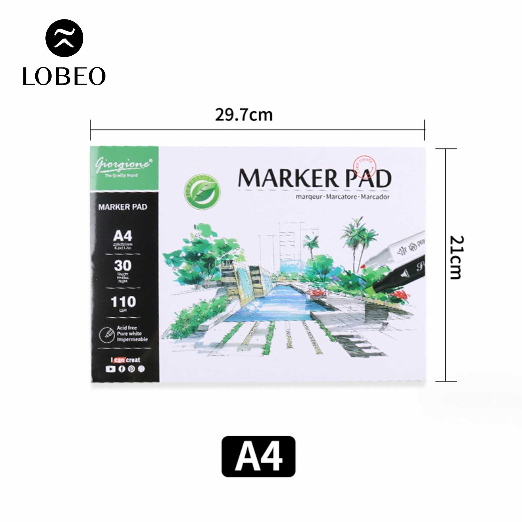 Sổ vẽ màu dạ Marker Pad Giorgione 30 tờ 110gsm