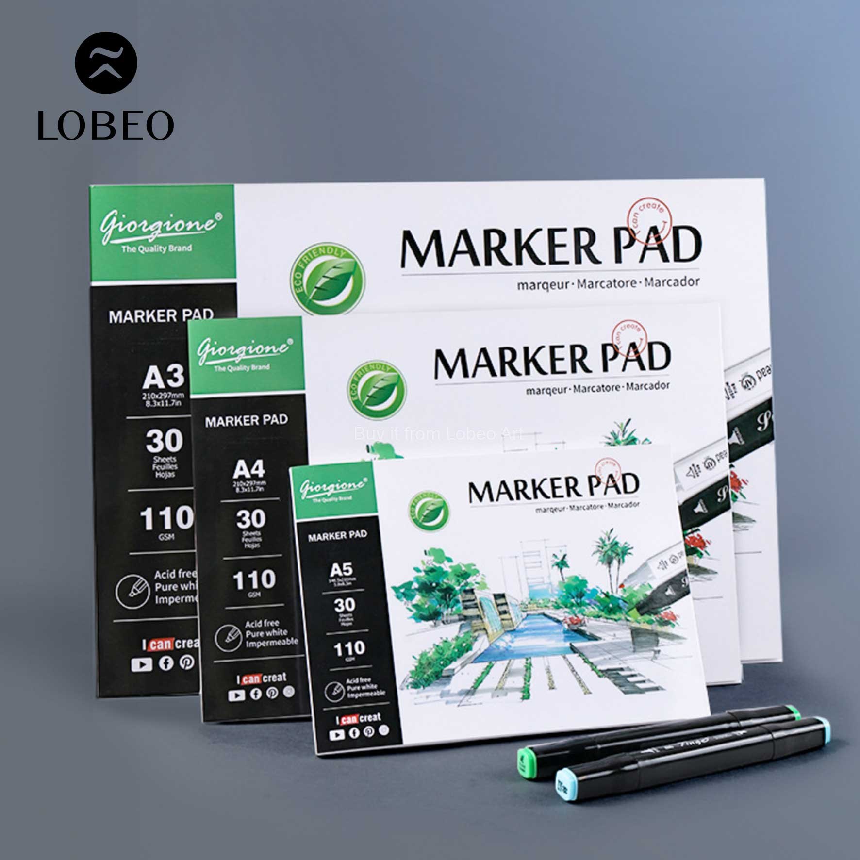 Sổ vẽ màu dạ Marker Pad Giorgione 30 tờ 110gsm