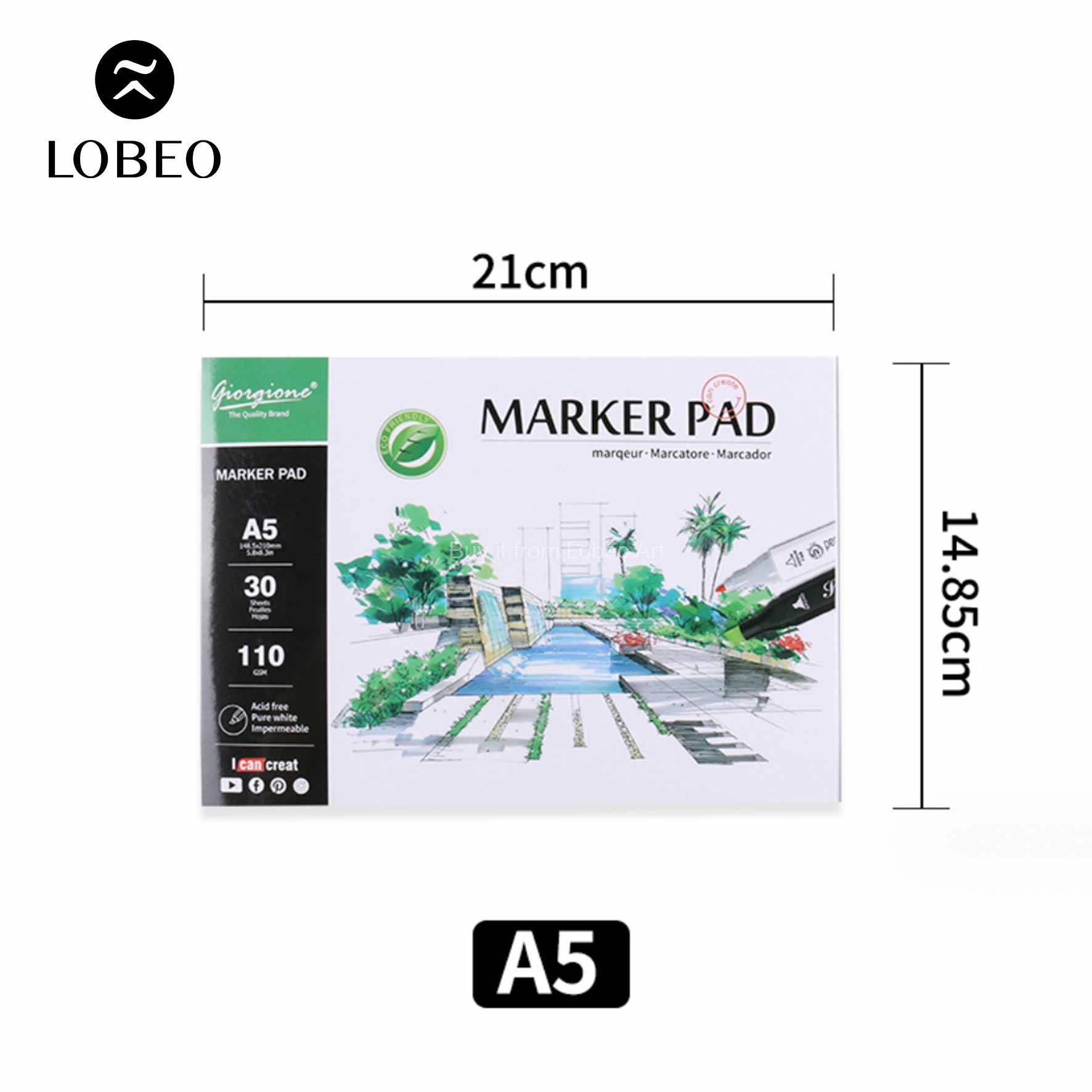 Sổ vẽ màu dạ Marker Pad Giorgione 30 tờ 110gsm