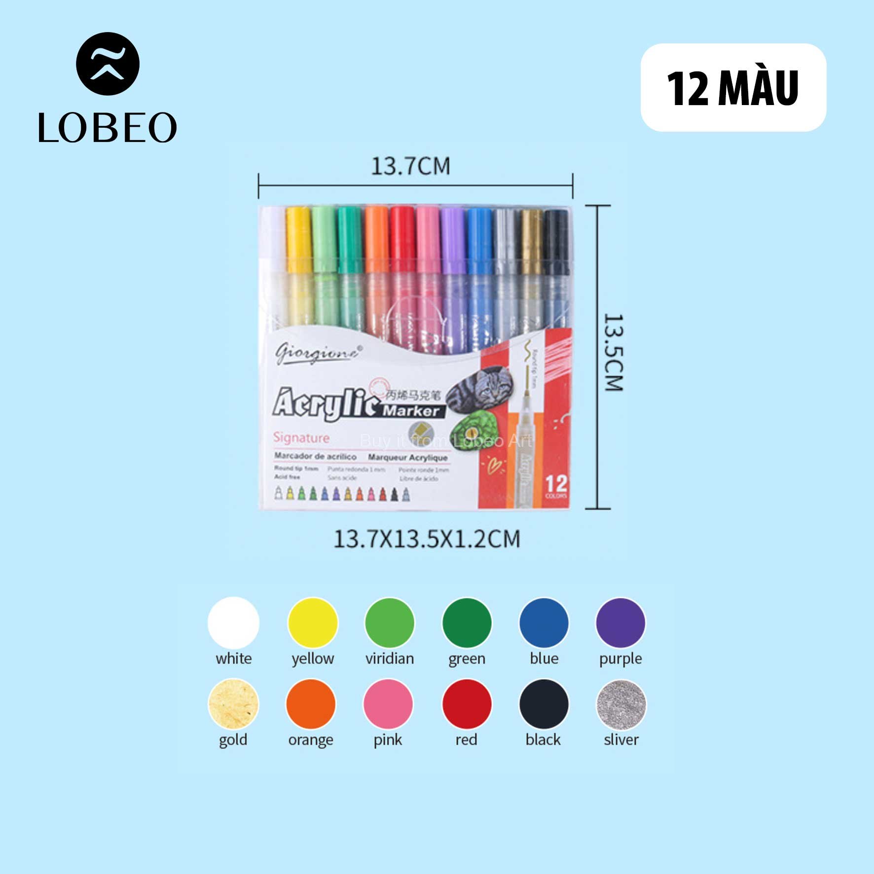 Bút sơn Acrylic Marker Giorgione cao cấp thân trong suốt