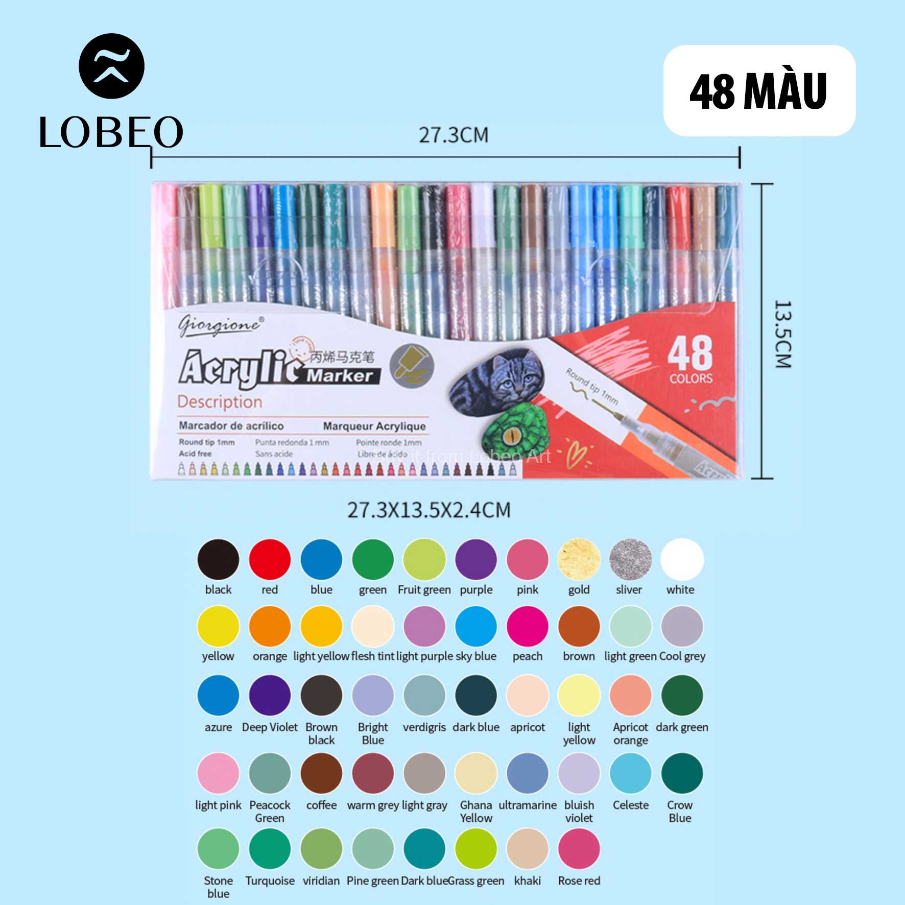 Bút sơn Acrylic Marker Giorgione cao cấp thân trong suốt