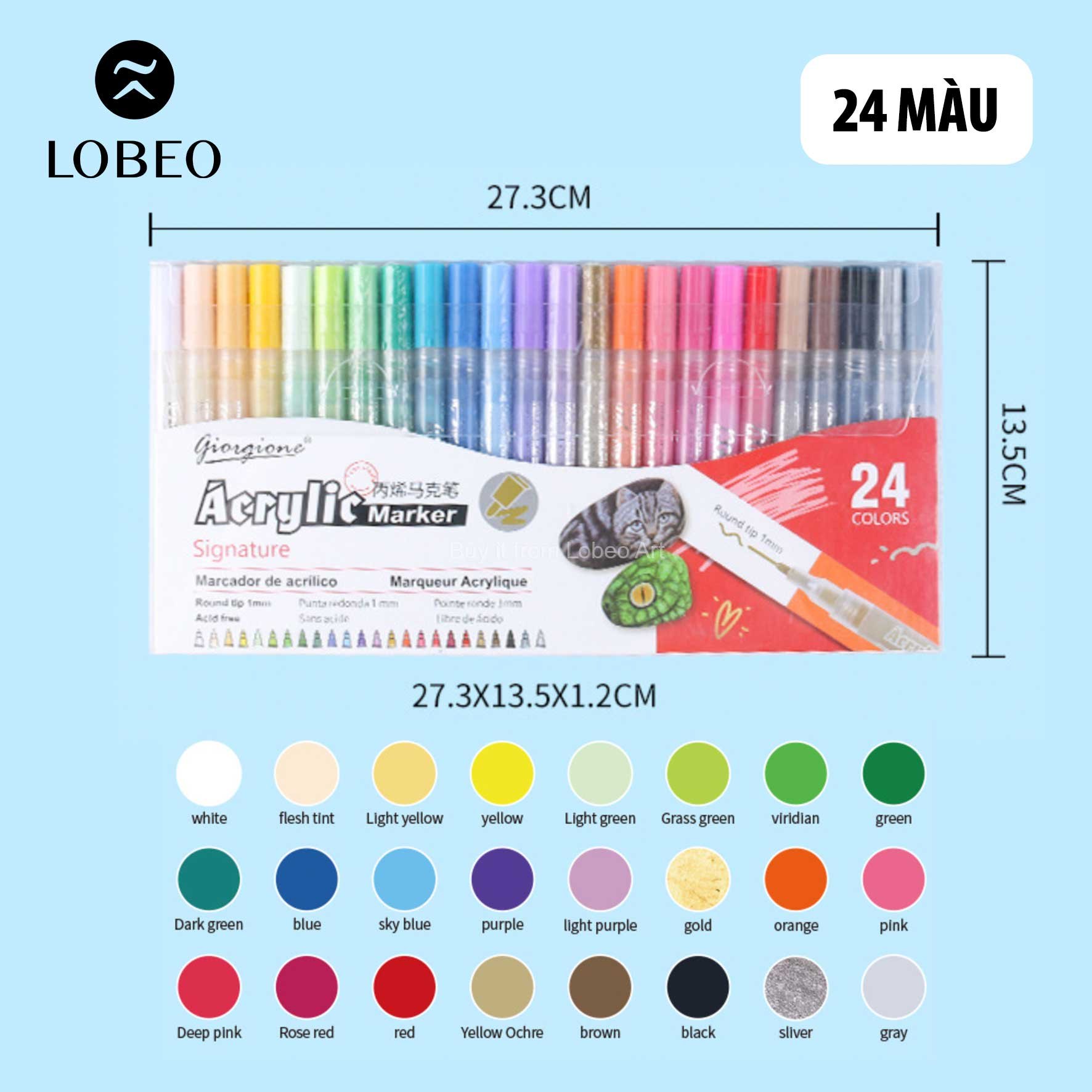 Bút sơn Acrylic Marker Giorgione cao cấp thân trong suốt