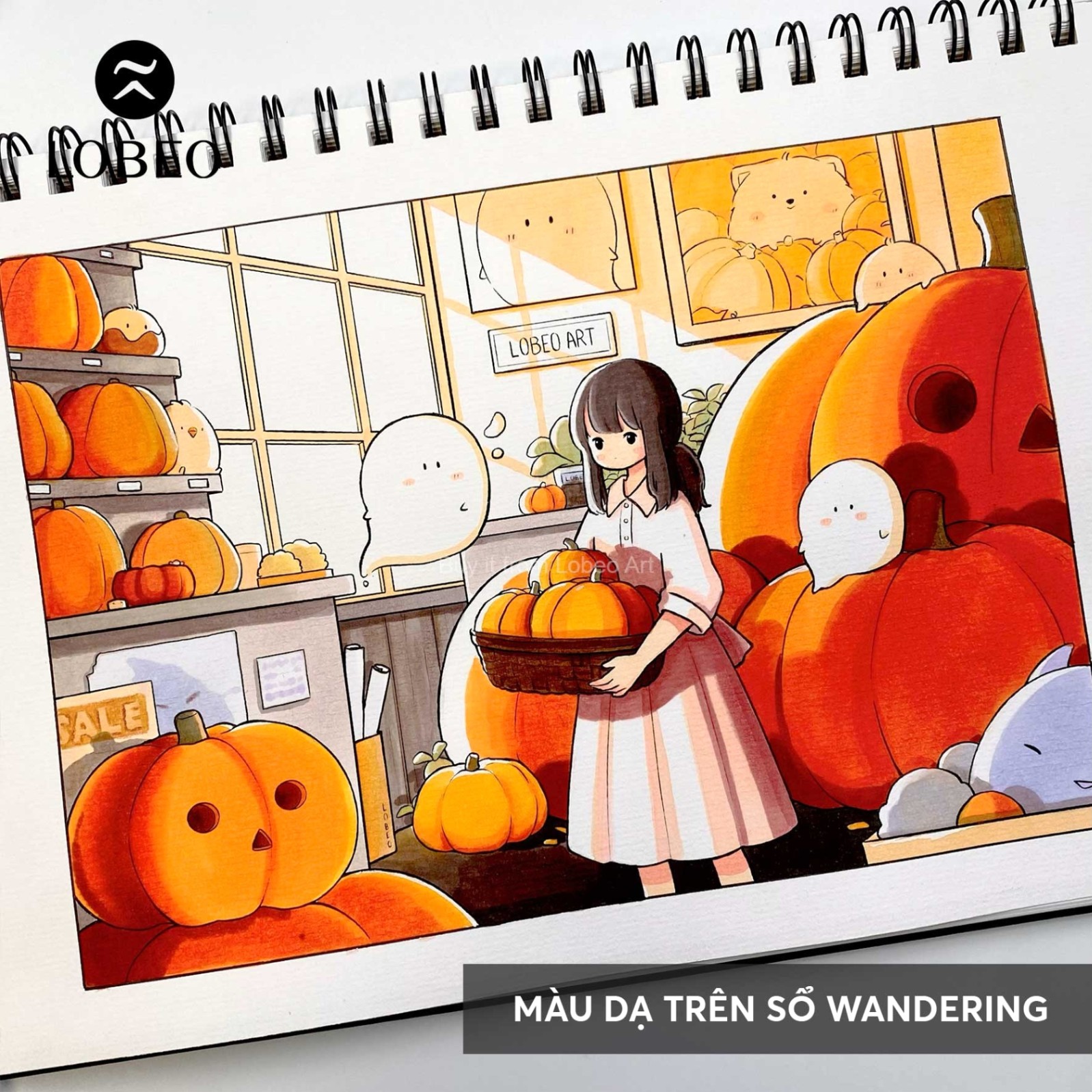 Sổ vẽ màu gouache, màu dạ Lobeo Wandering 30 tờ 225gsm