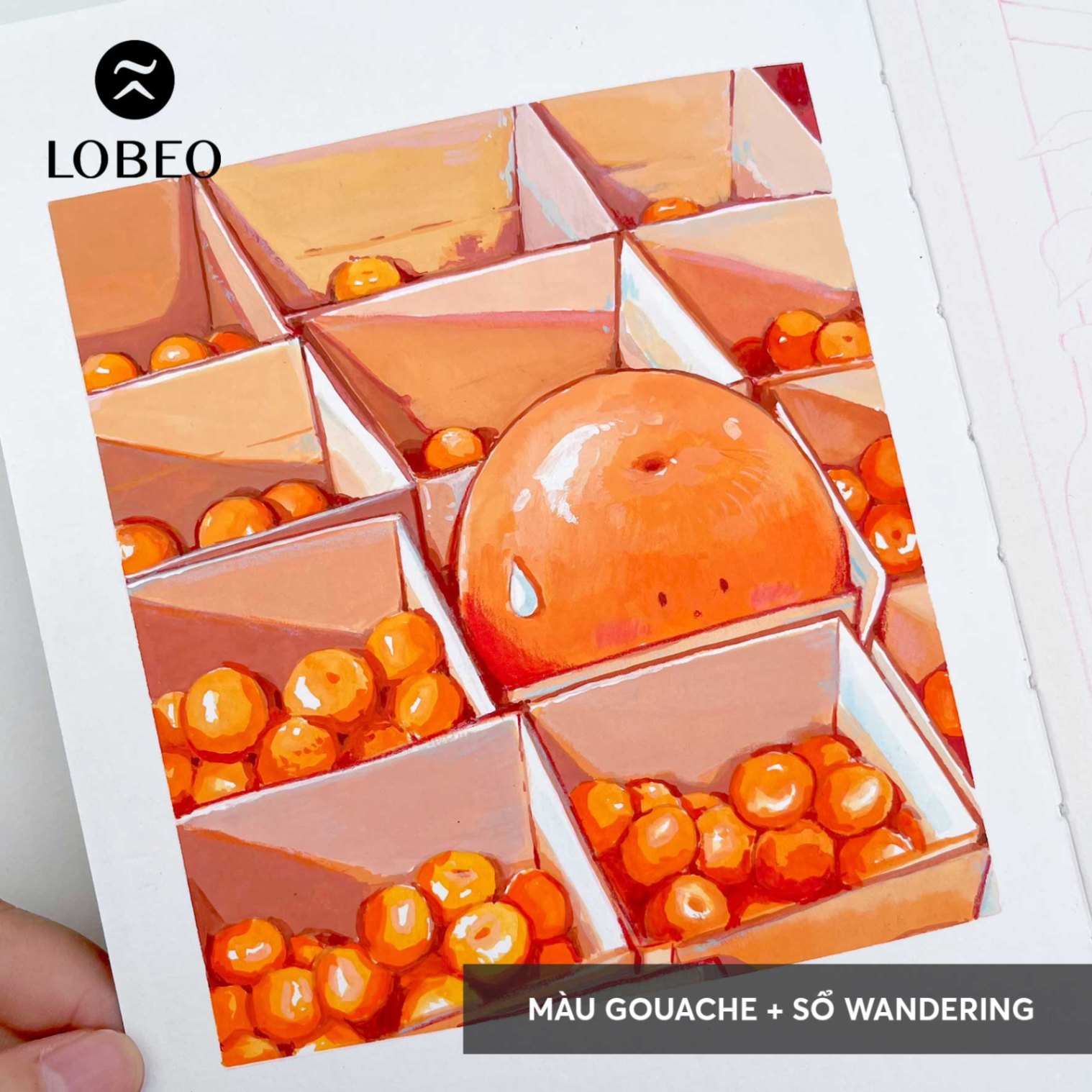 Sổ vẽ màu gouache, màu dạ Lobeo Wandering 30 tờ 225gsm