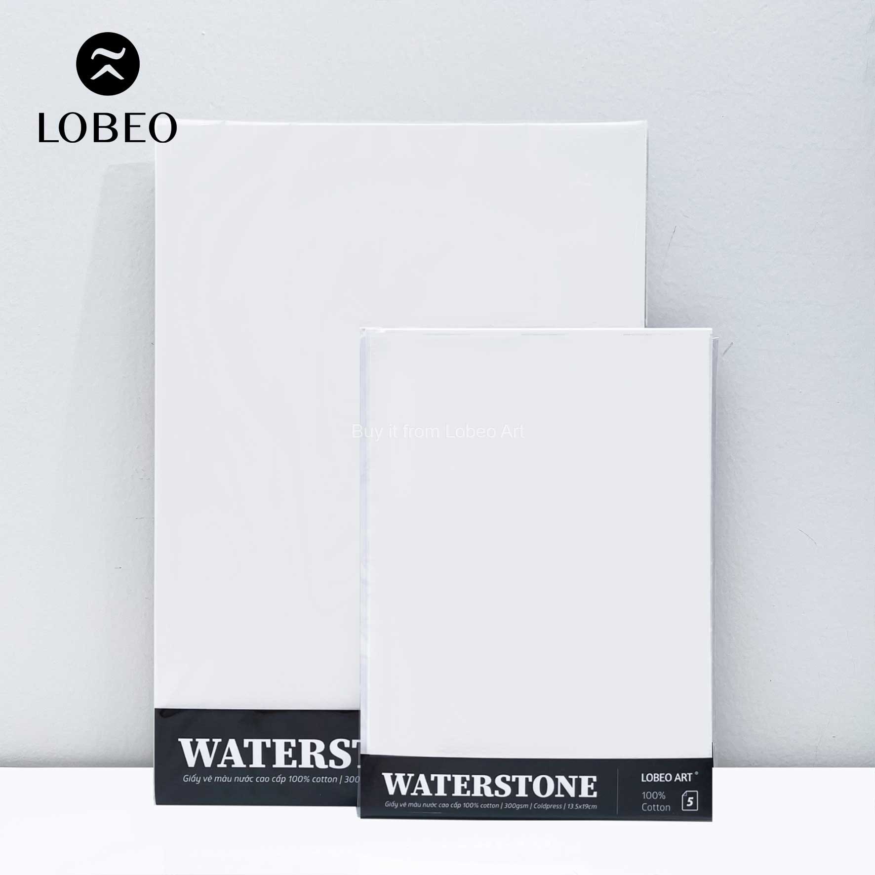 Giấy màu nước Lobeo Waterstone 100% cotton 300gsm Coldpress