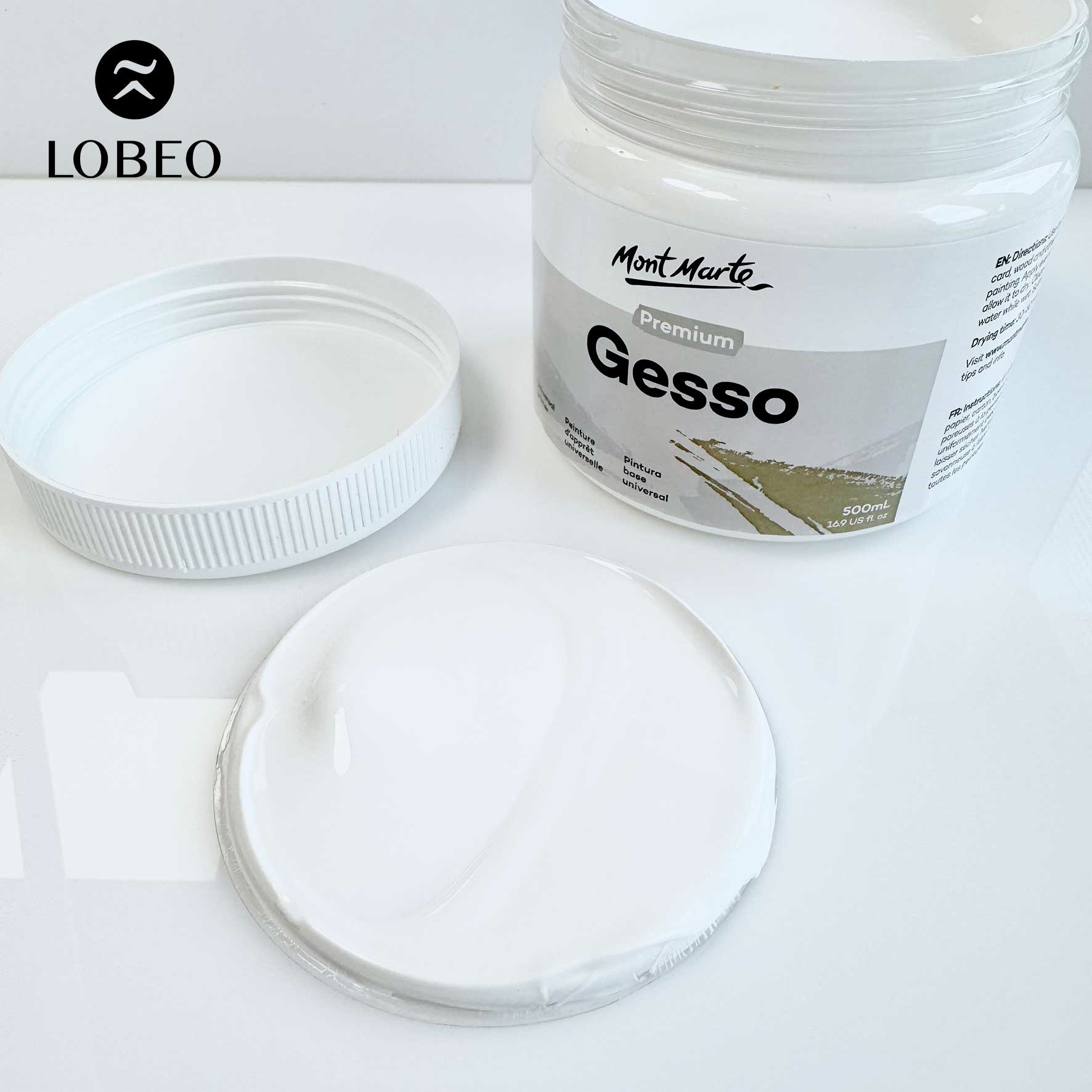 Gesso, sơn lót vẽ Acrylic, Sơn dầu Mont Marte 500ml