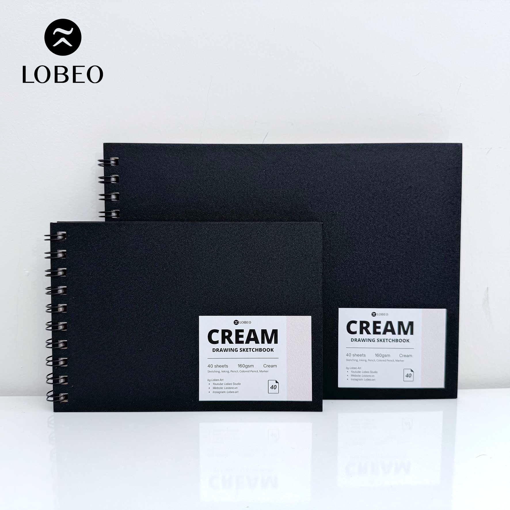 Sổ vẽ Lobeo Cream Sketchbook 40 tờ 160gsm