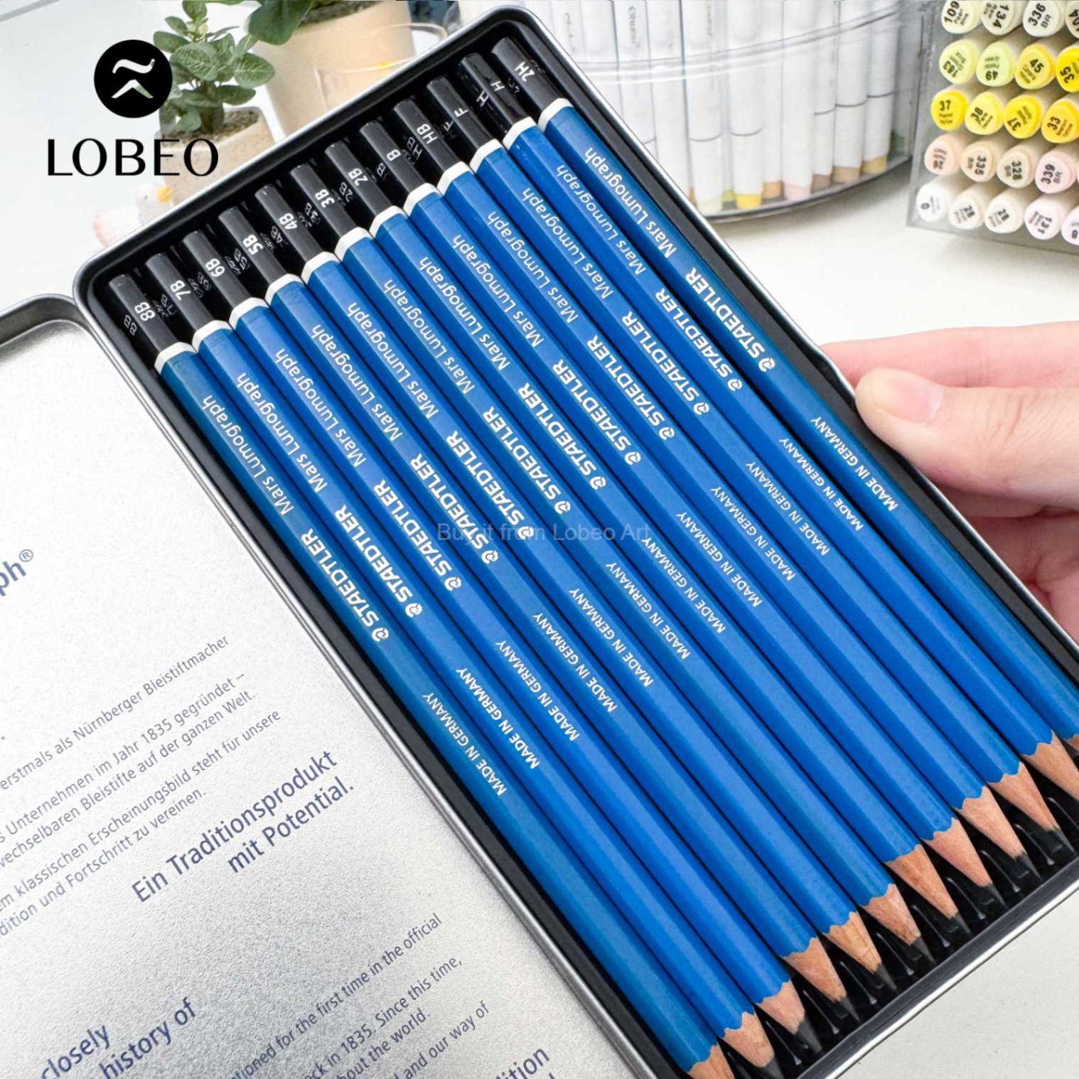 Bút chì Staedtler Mars Lumograph Bộ 12 chiếc (8B-2H)