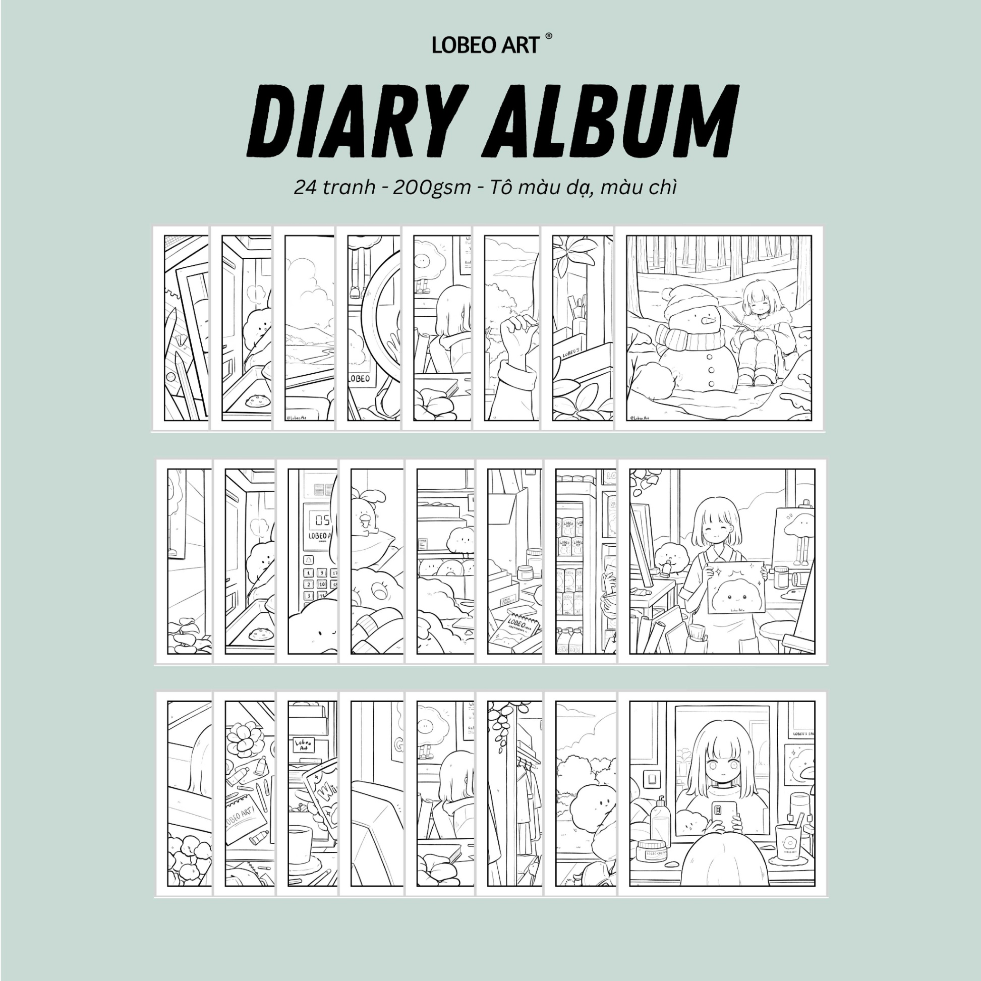 Sổ tô màu Lobeo Diary Album Vol.1